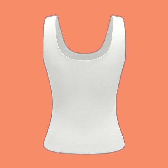 Cider Contour Double Layered U-neck Solid Tank Top, White, Size M-NWT - Picture 2 of 10